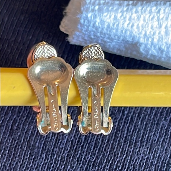 Vintage Christian Dior Gold Twisted Hoop Earrings - Picture 12 of 12